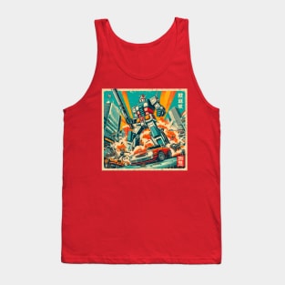 Retro Robot Car Crash Tank Top